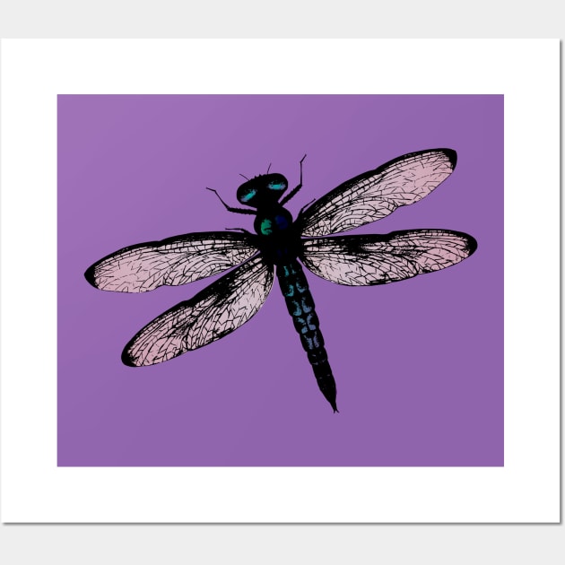 Blue dragonfly vector Wall Art by Bwiselizzy